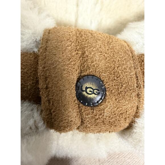 UGG Shearling Ear Warmer Headband Womens One Size Brown Tan Fleece Faux Fur - Picture 2 of 7